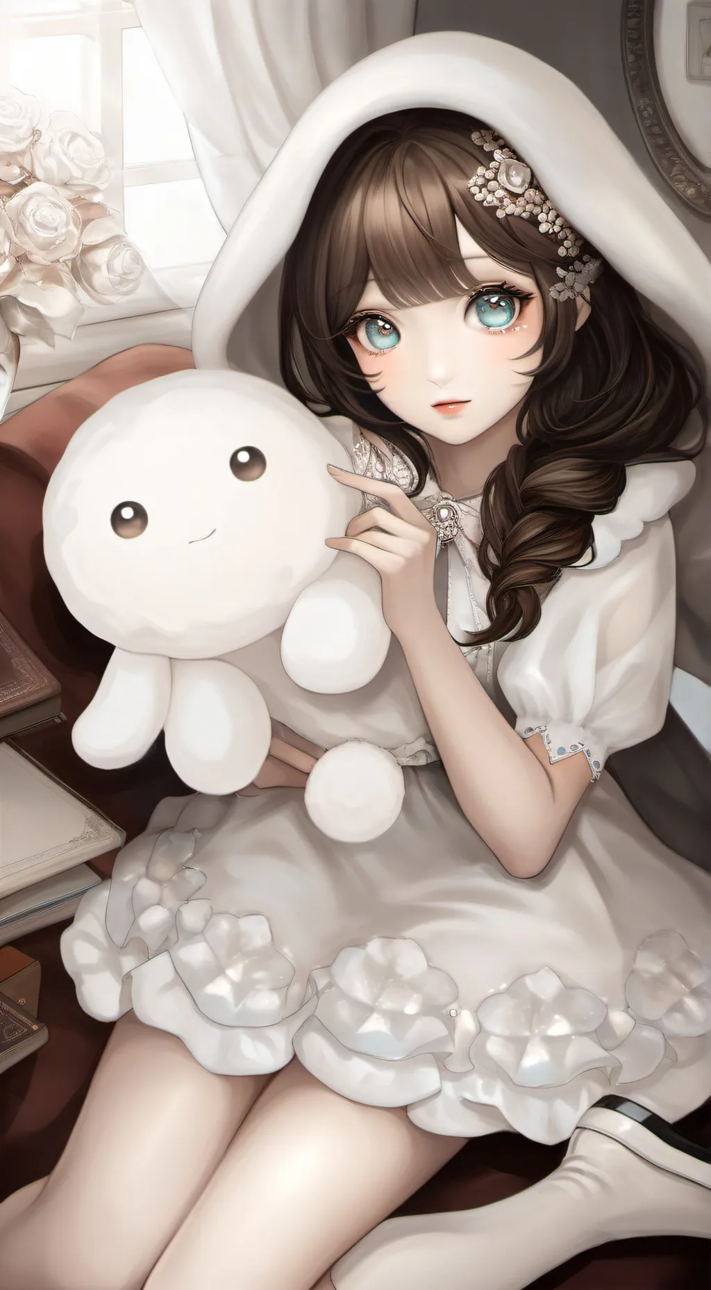 ai character: Snow background