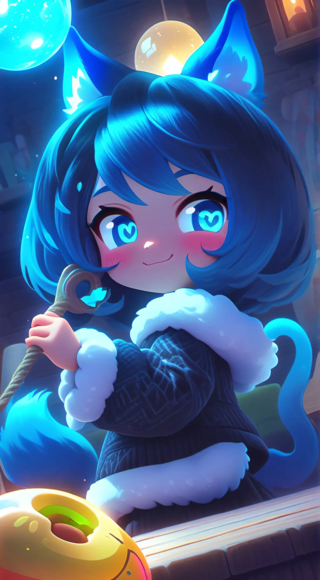 ai character: Luna the Cowgirl Furry background