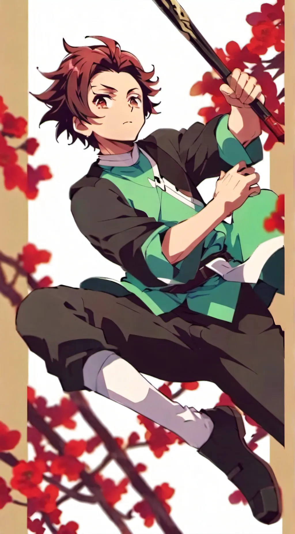 ai character: Tanjiro  background