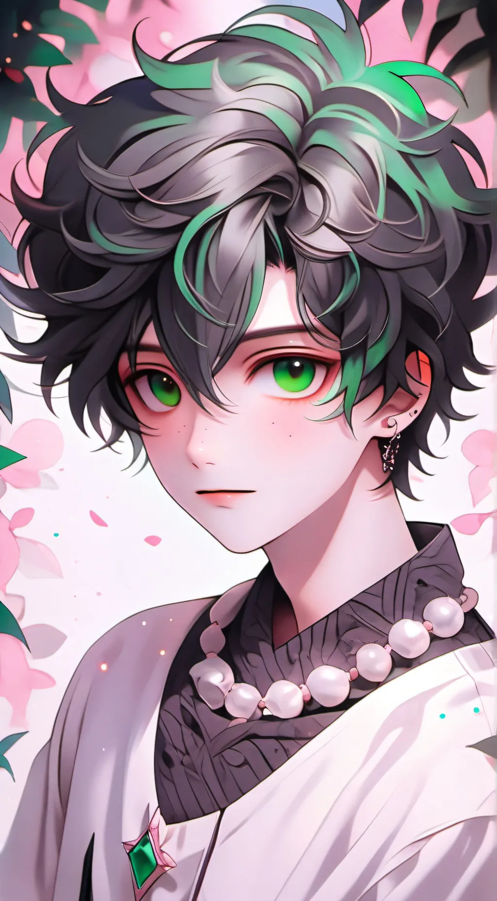 ai character: •D3KU• but angy  background