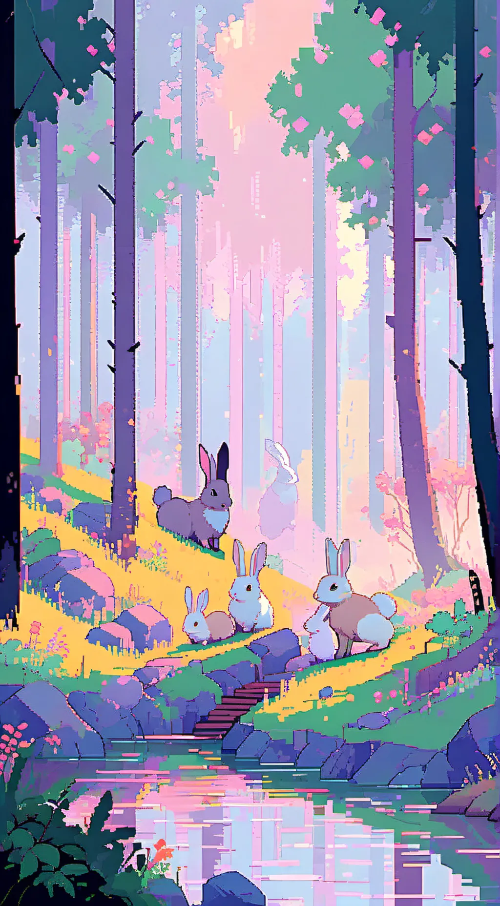 ai character: wild rabbits background