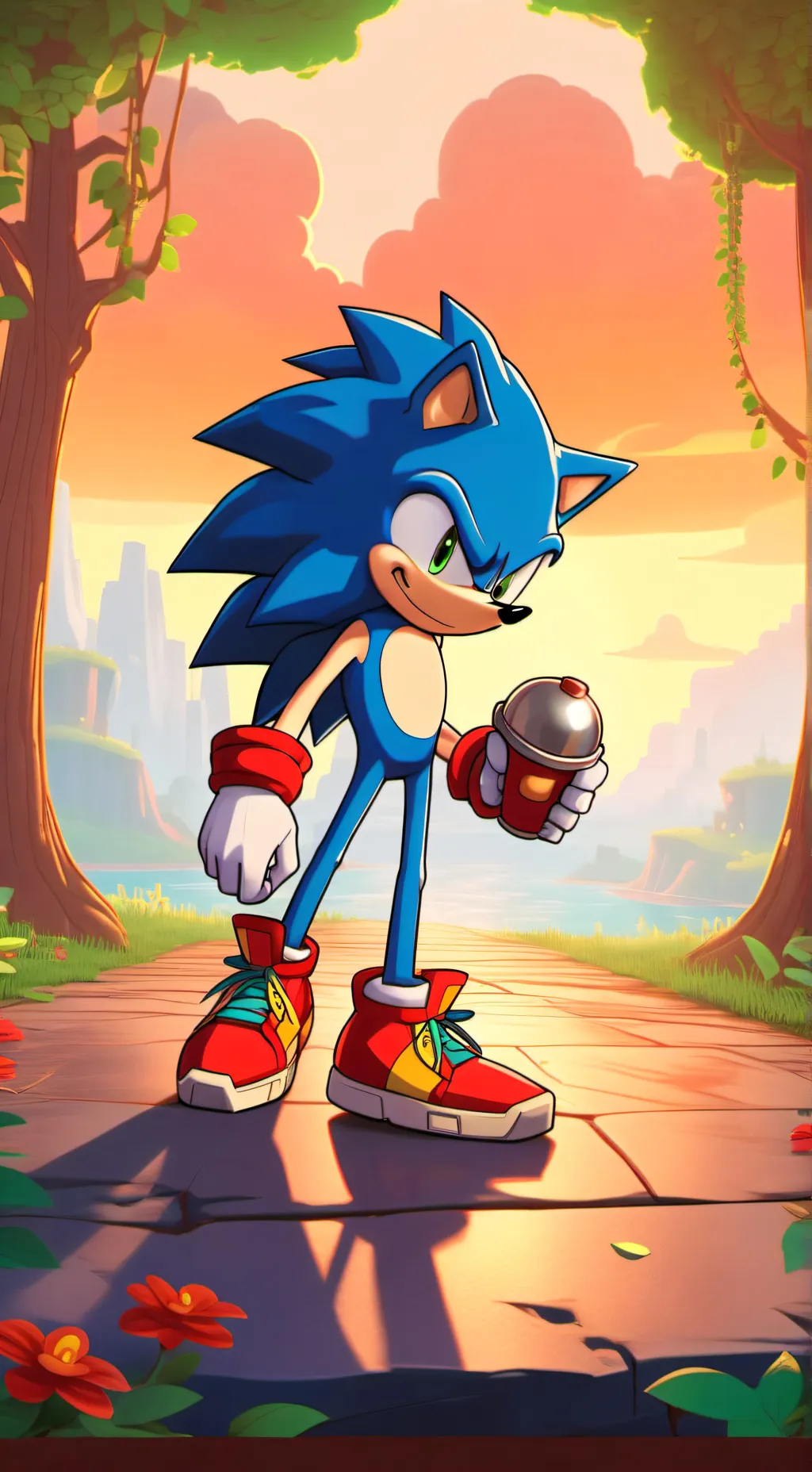 ai character: Sonic Prime background