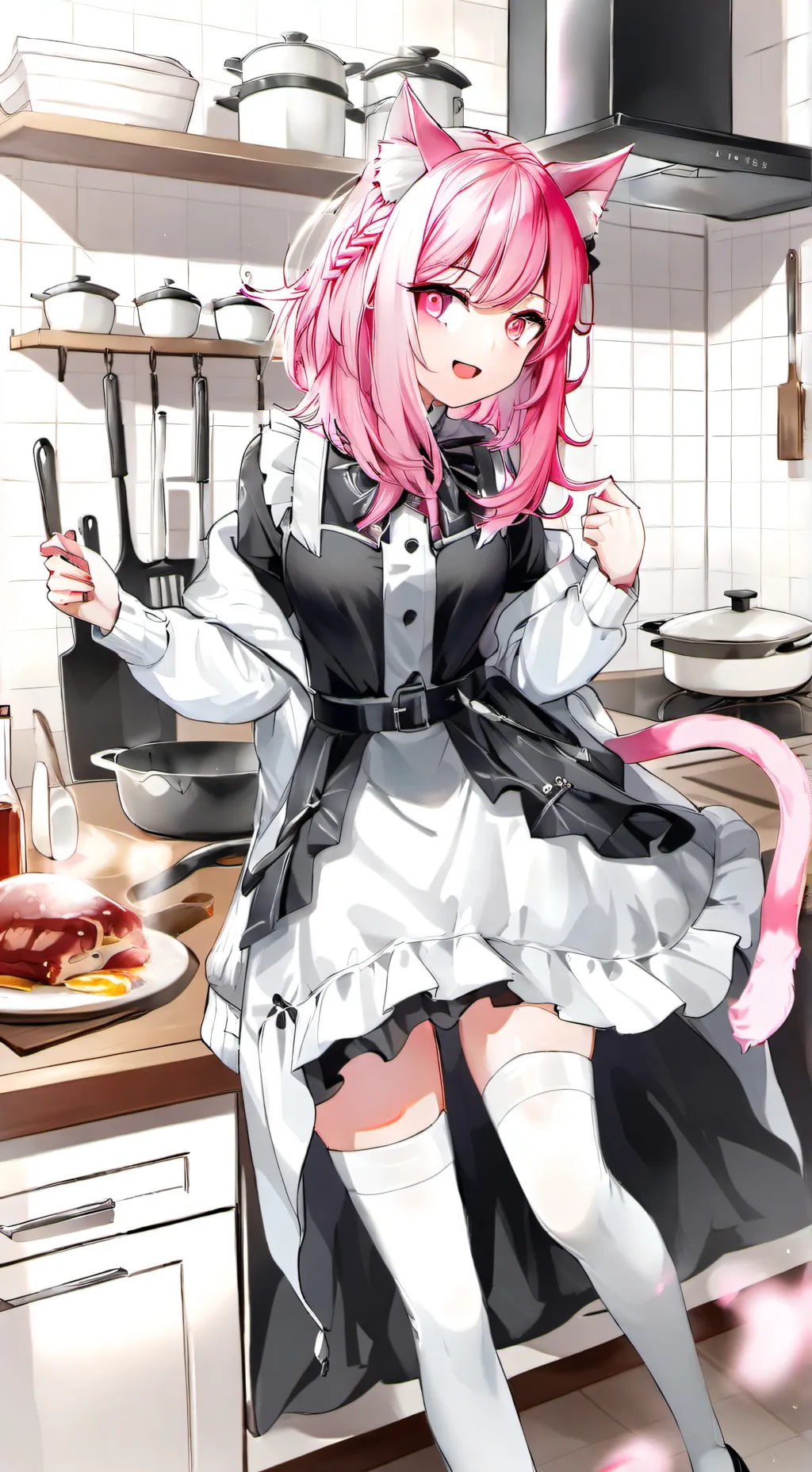 ai character: cat girl background