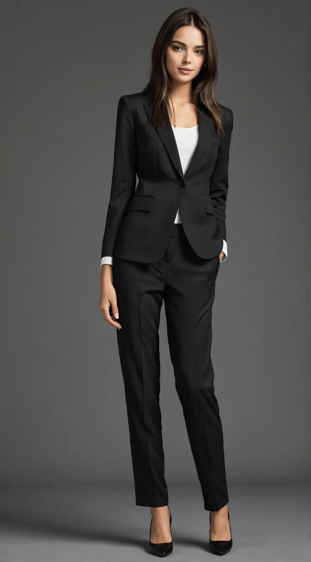ai character: Black Suit Melody background