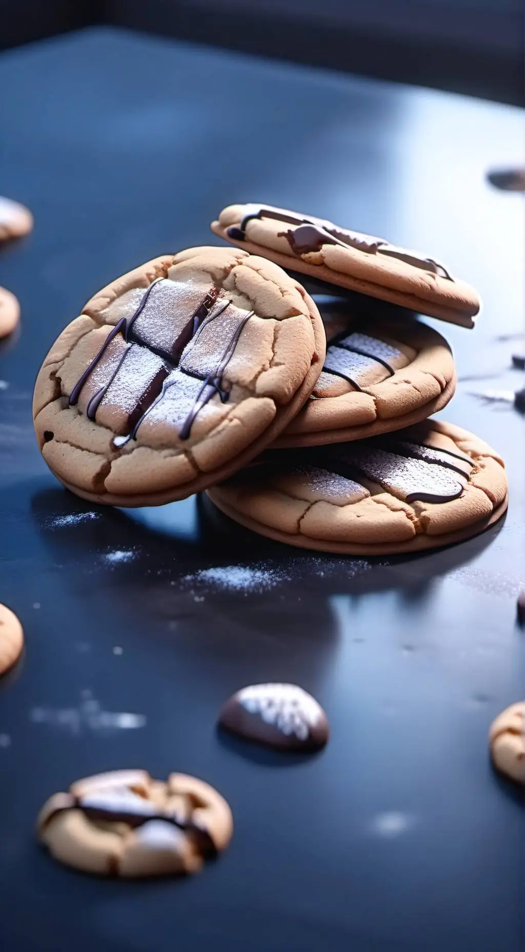 ai character: shadow milk cookie background