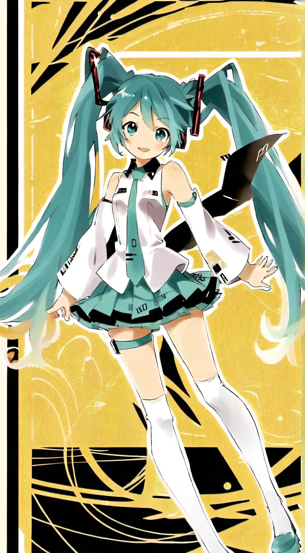 ai character: miku at mha and LL background