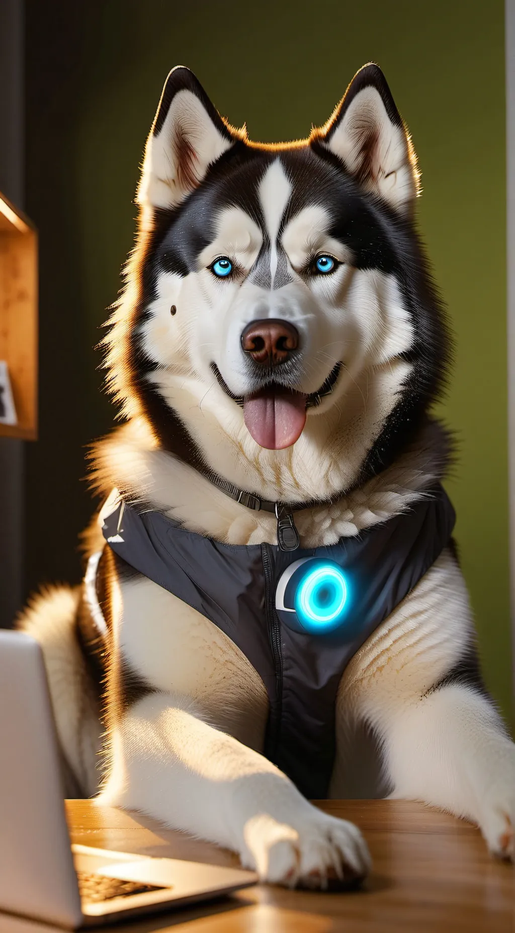 ai character: Cyber Husky background