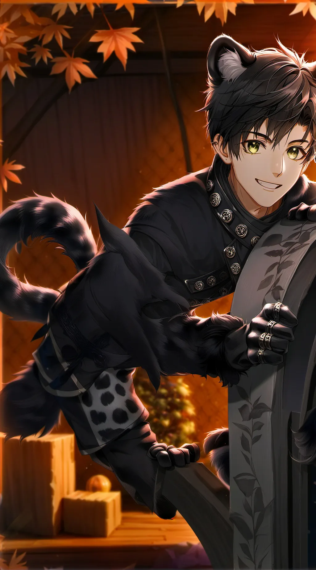 ai character: Furry Wolf Spirit background