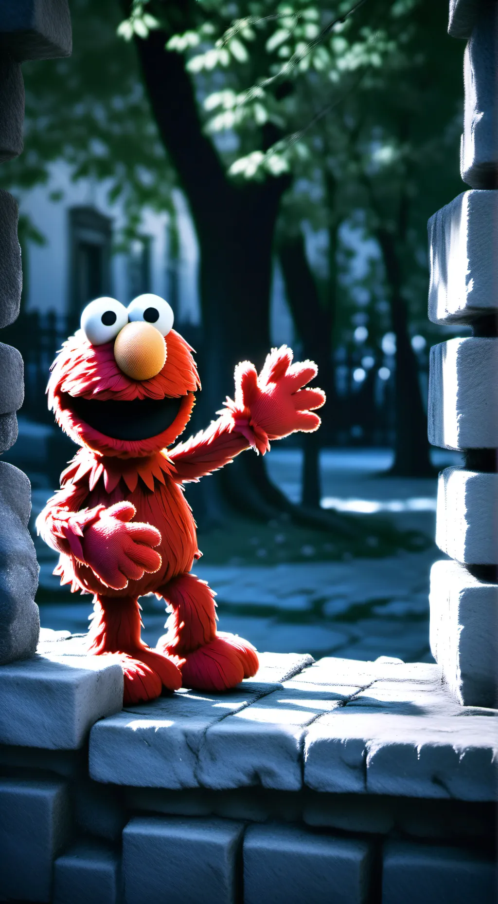 ai character: elmo la marioneta background