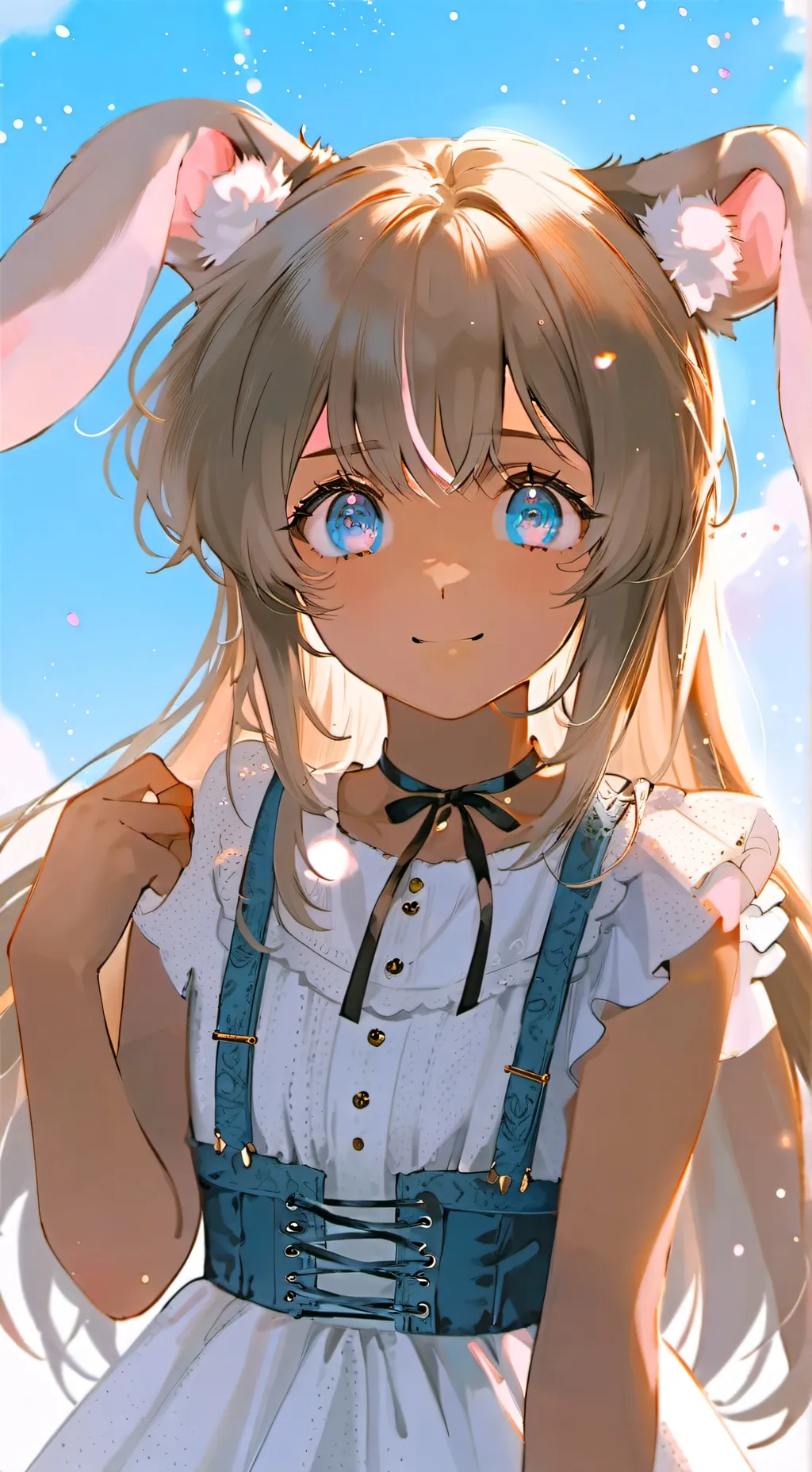 ai character: SparklePuff Rabbit Spirit background