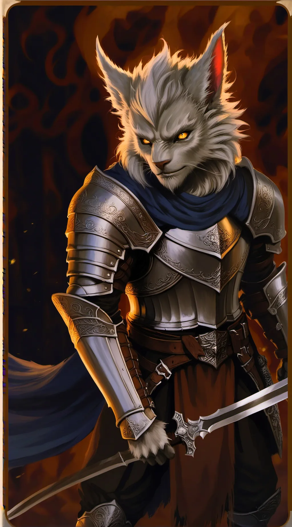 ai character: Koci Wojownik background