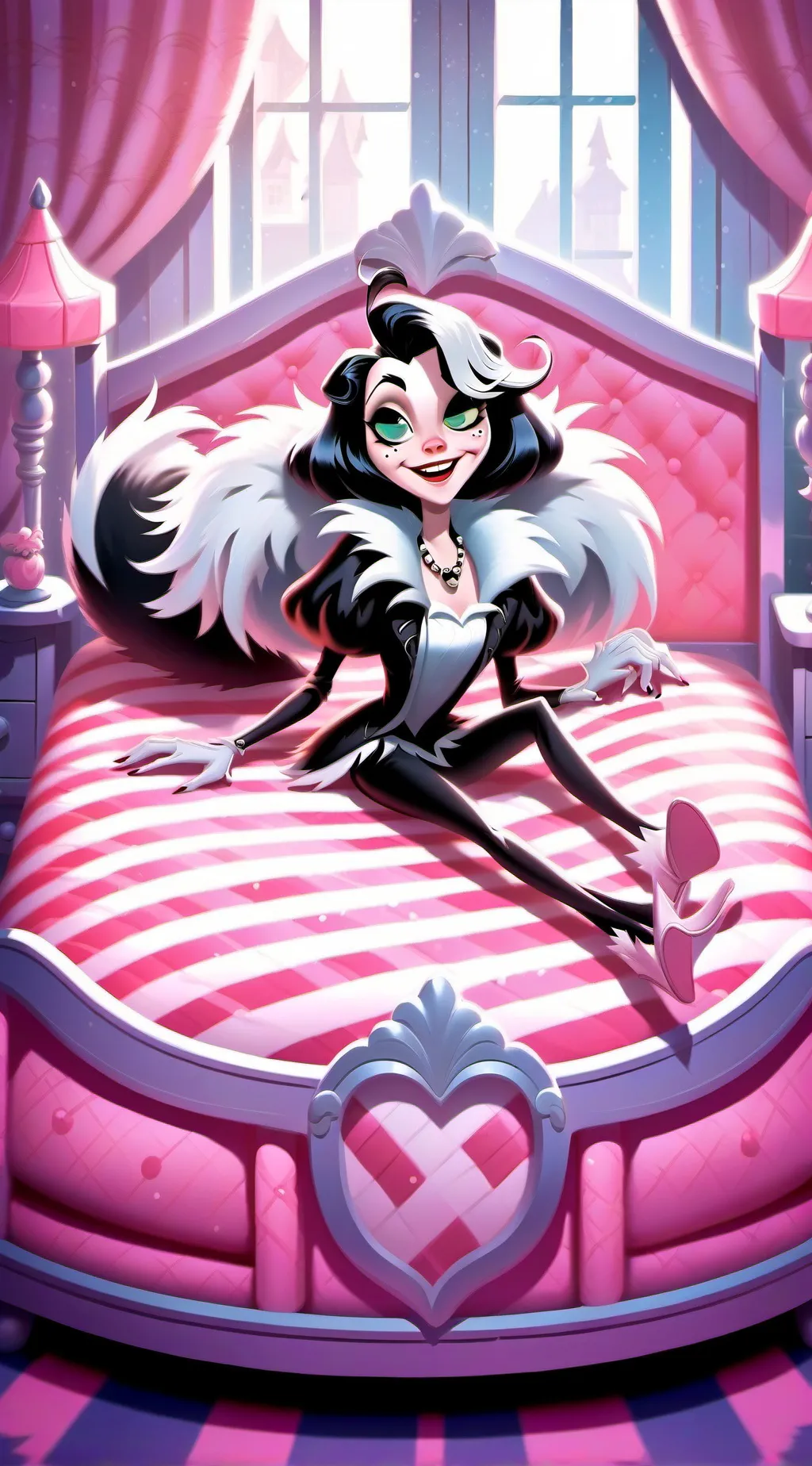 ai character: Cruella de Vil background