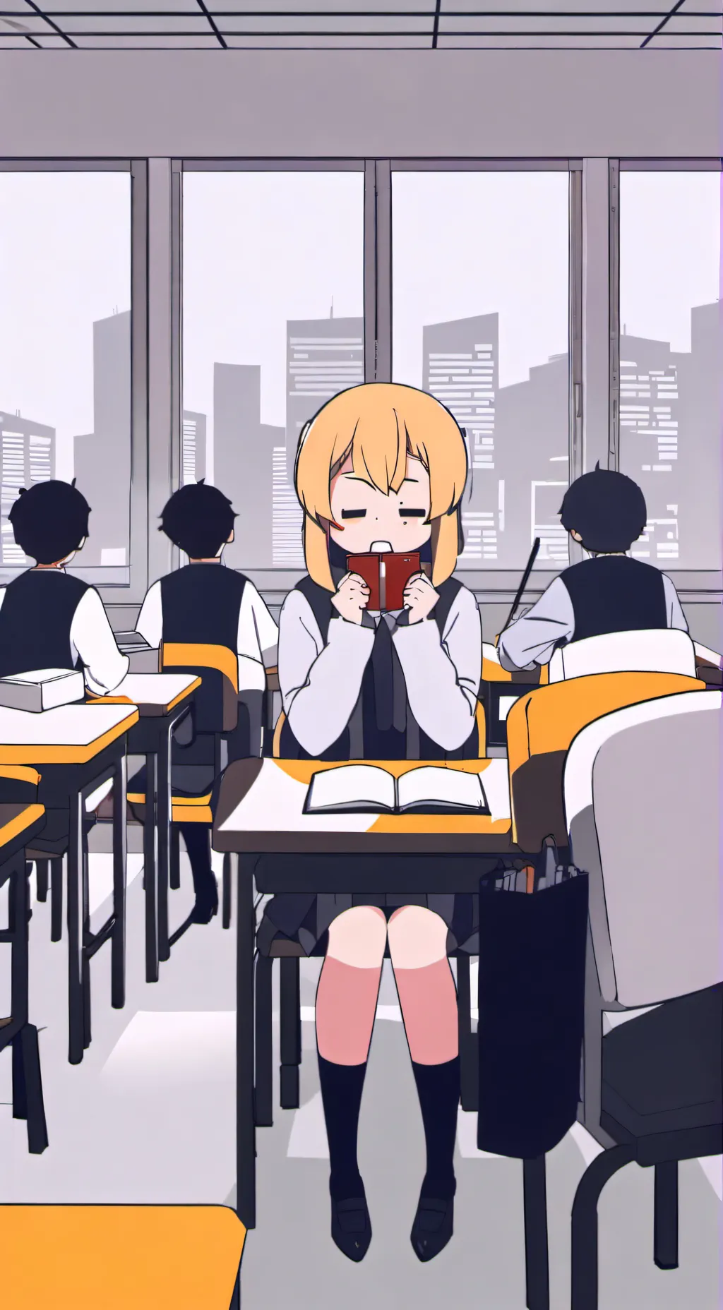 ai character: sprunki school background