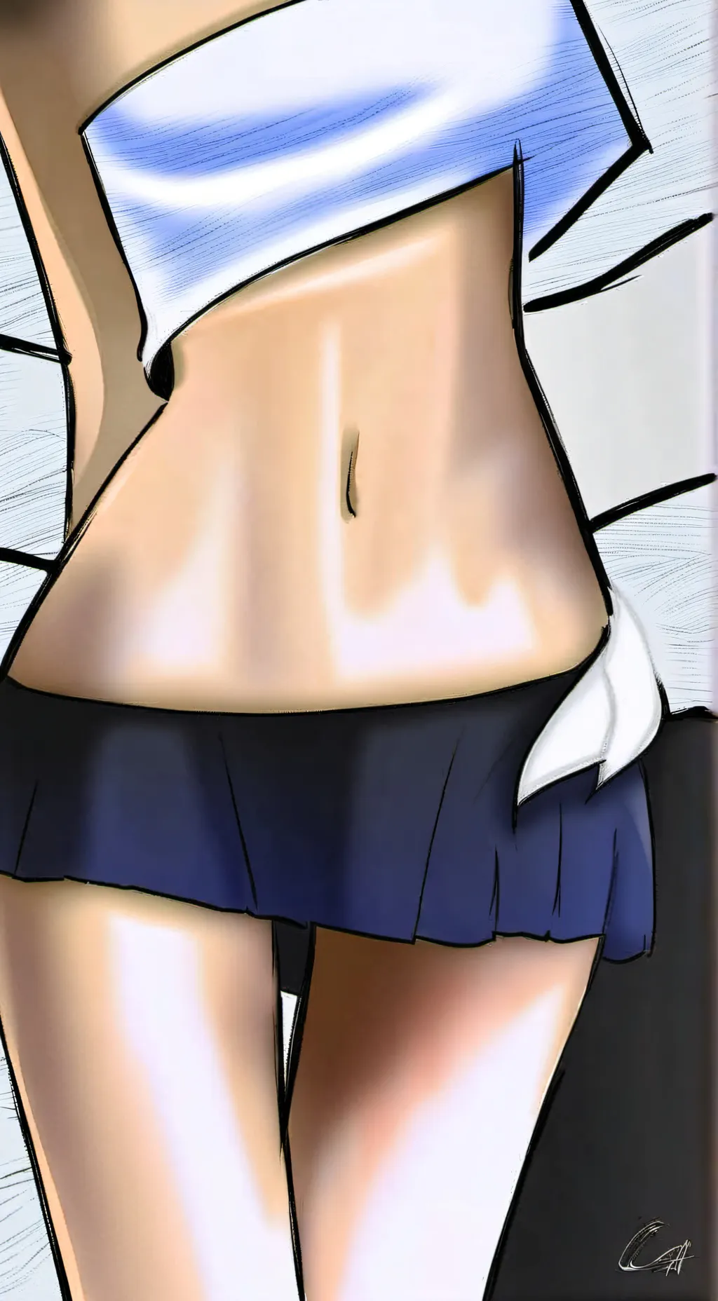ai character: Bellybutton Girl  background