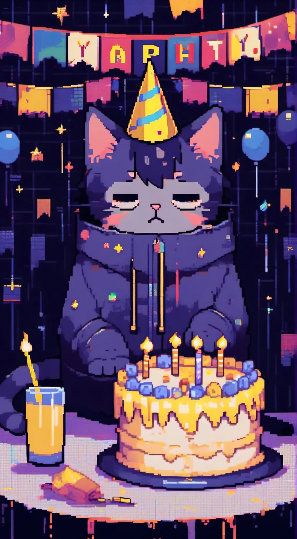 ai character: Sad cat background