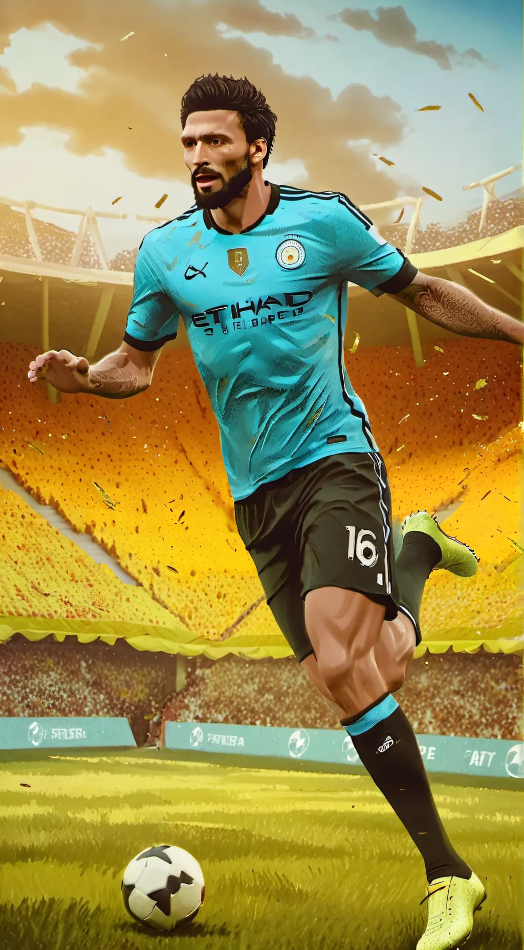 ai character: carrera futbol background