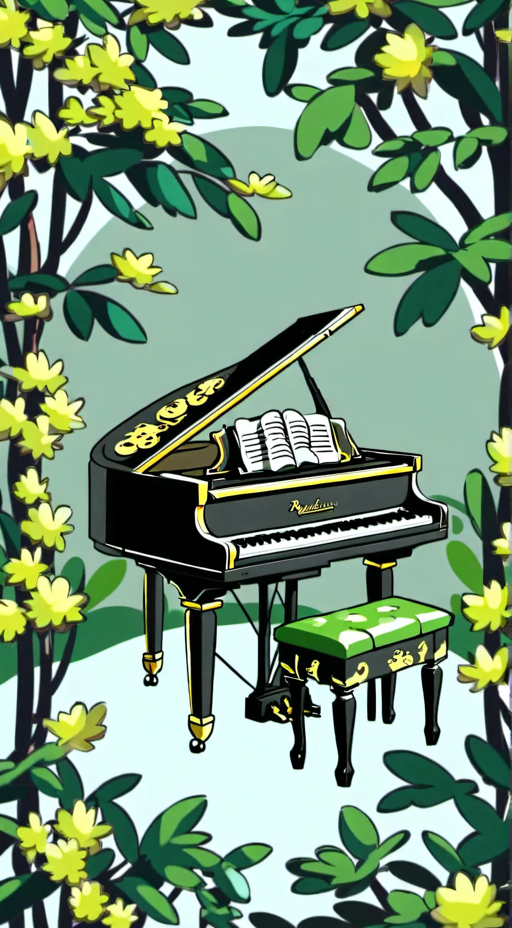 ai character: pianosaurus  background