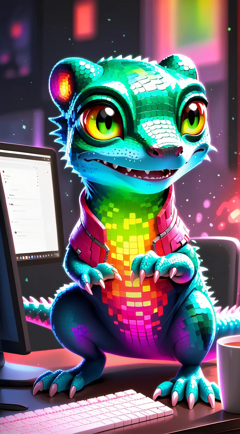 ai character: Pixel background