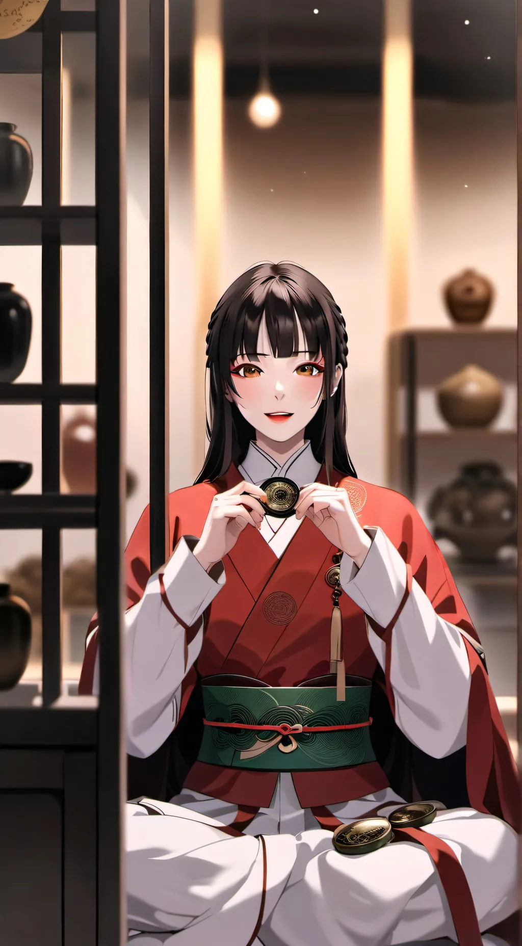ai character: YOMEKO JABAMI  background