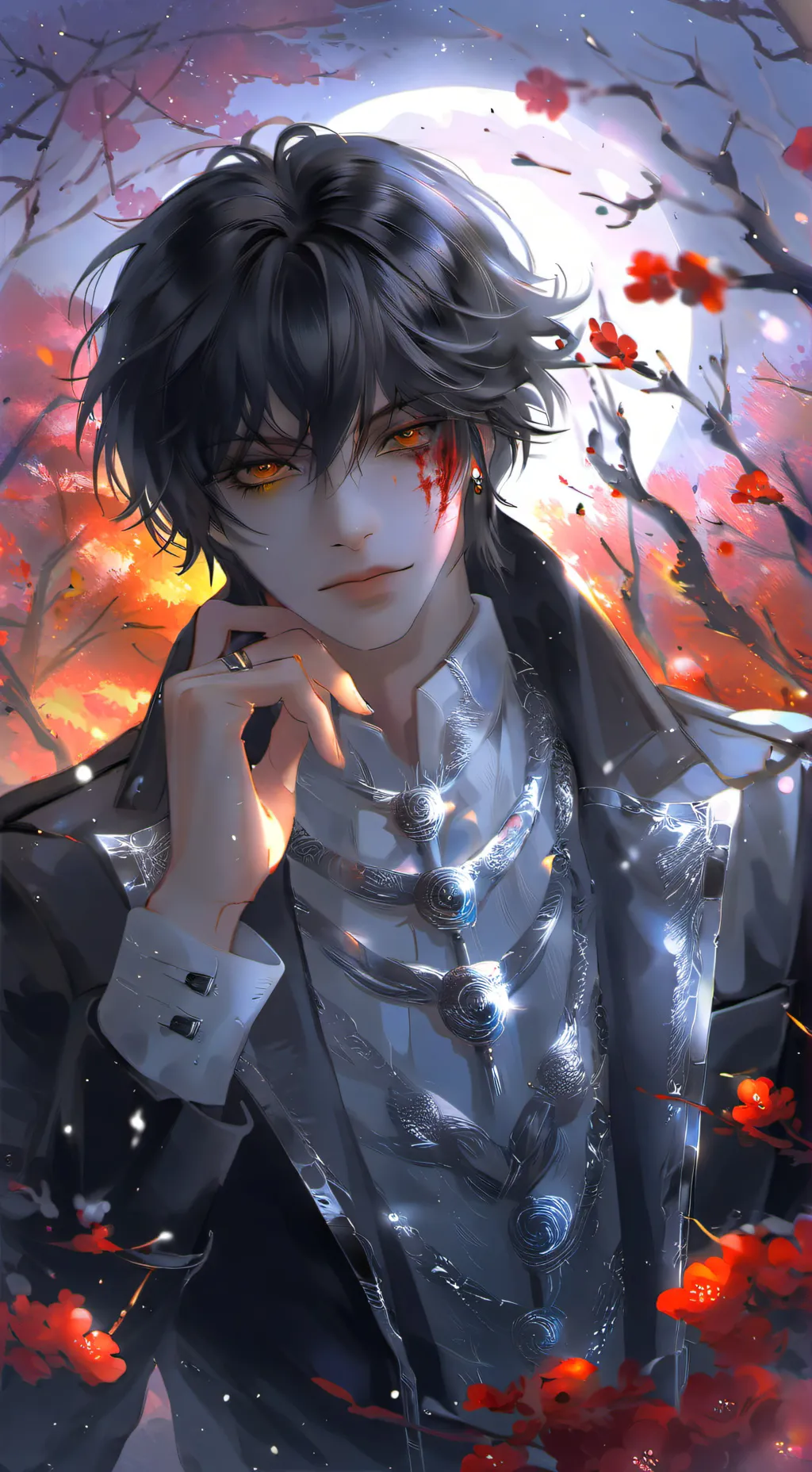 ai character: Flowers are bait  background