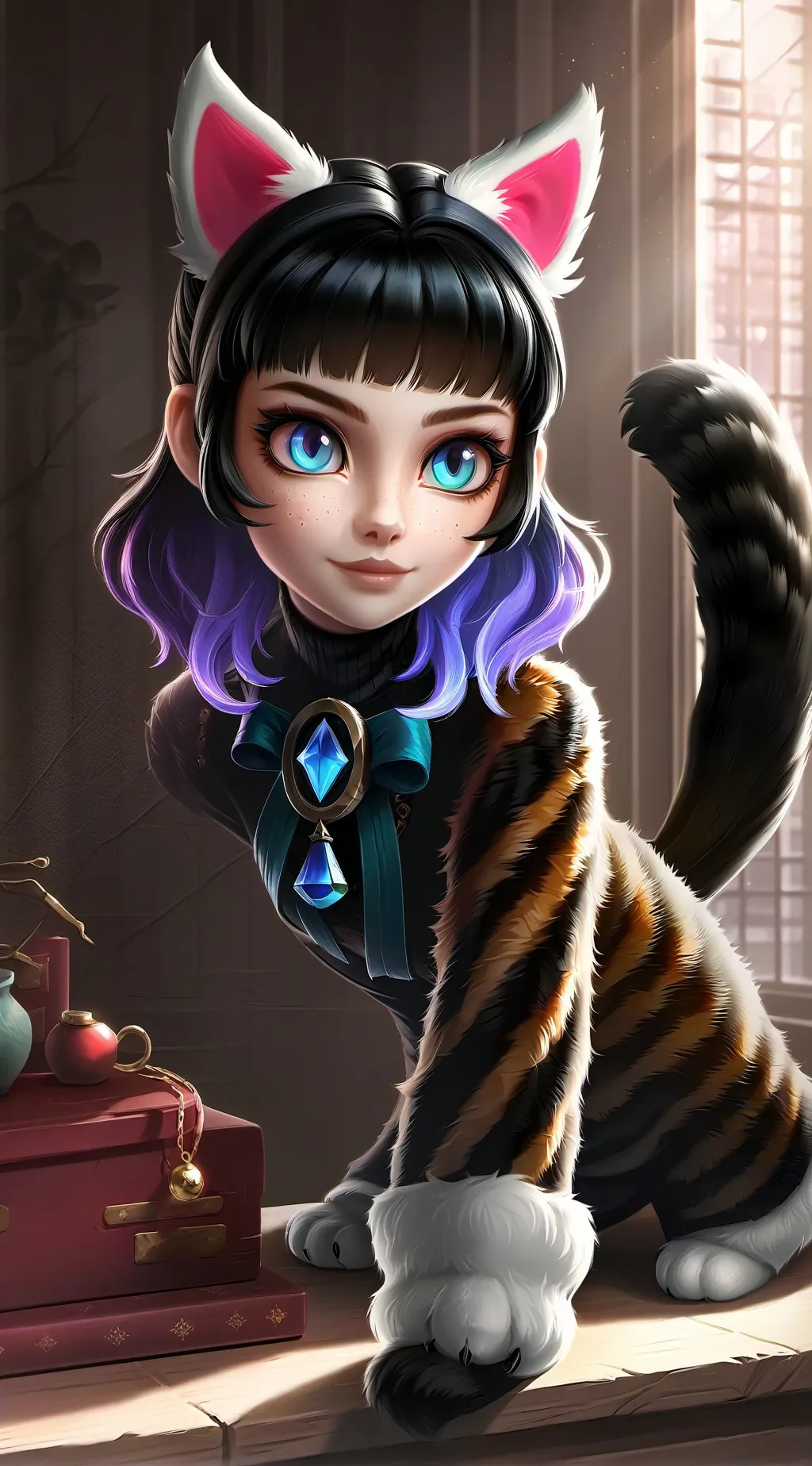 ai character: Tortie Sunbeam background