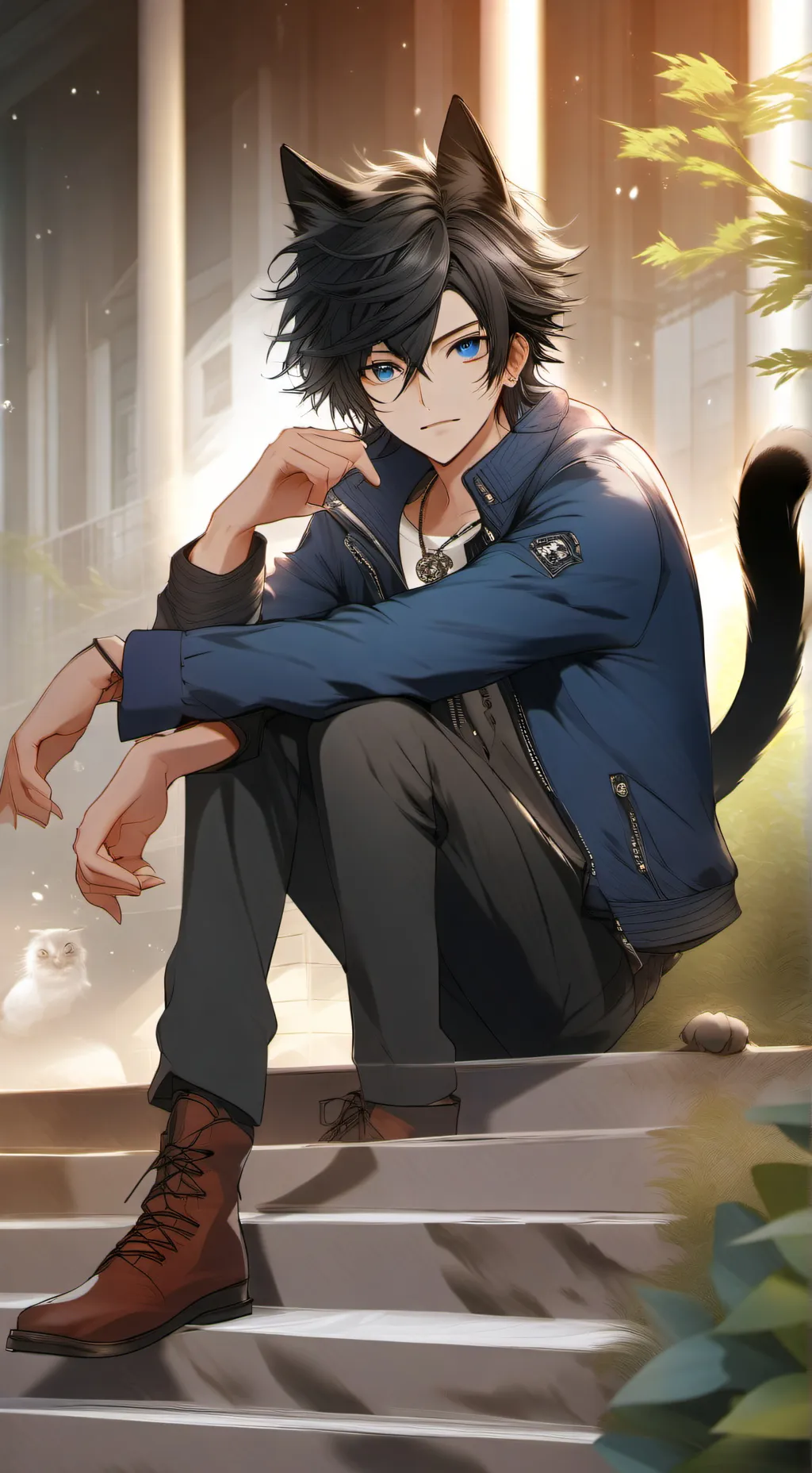 ai character: cat Megumi JJK background