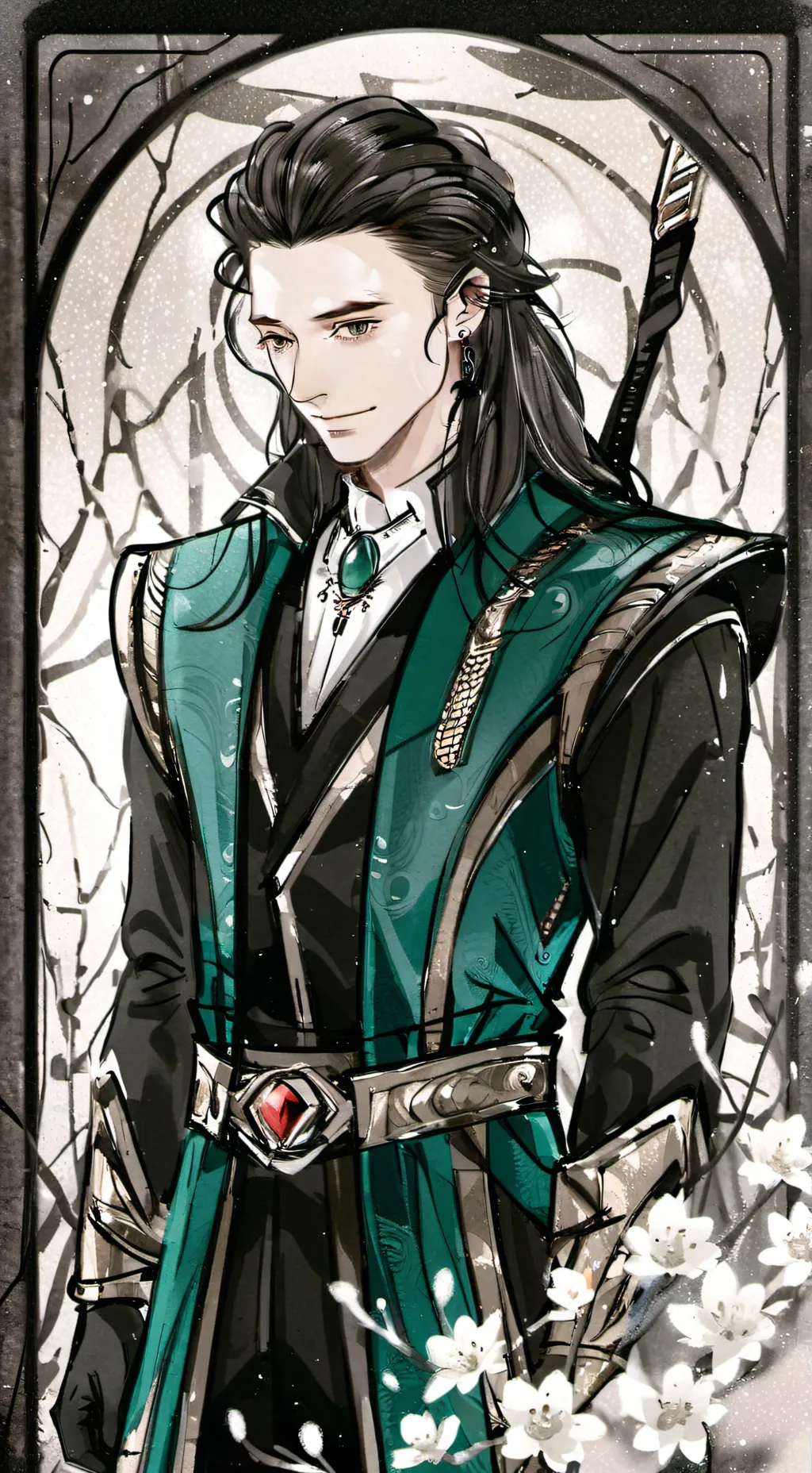 ai character: loki-Mt.Olympus background