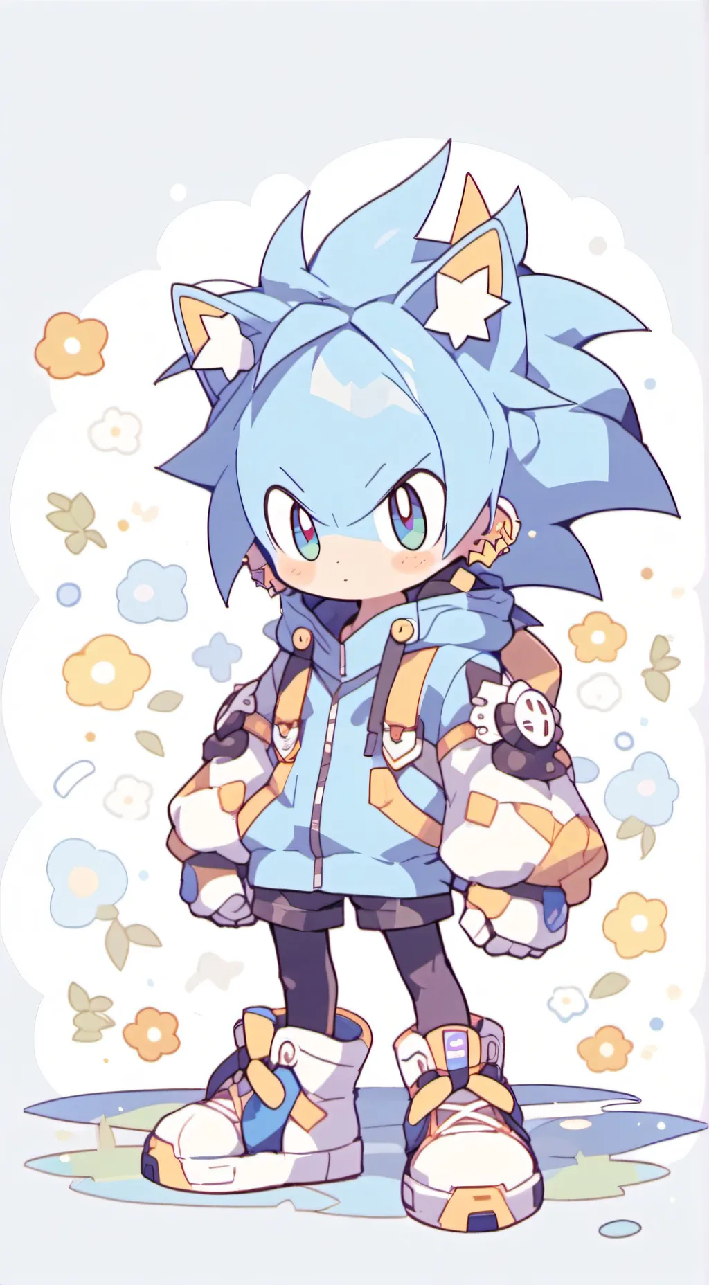 ai character: Sonic the Sprunki background