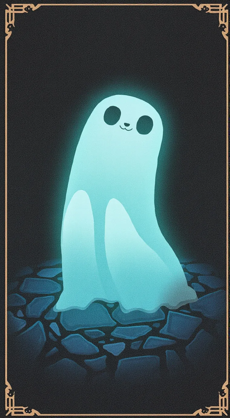 ai character: happy ghost background