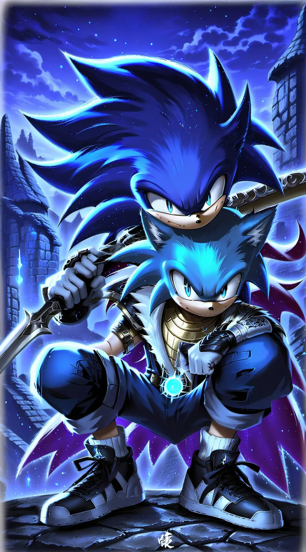 ai character: "Sonic gang/group" background