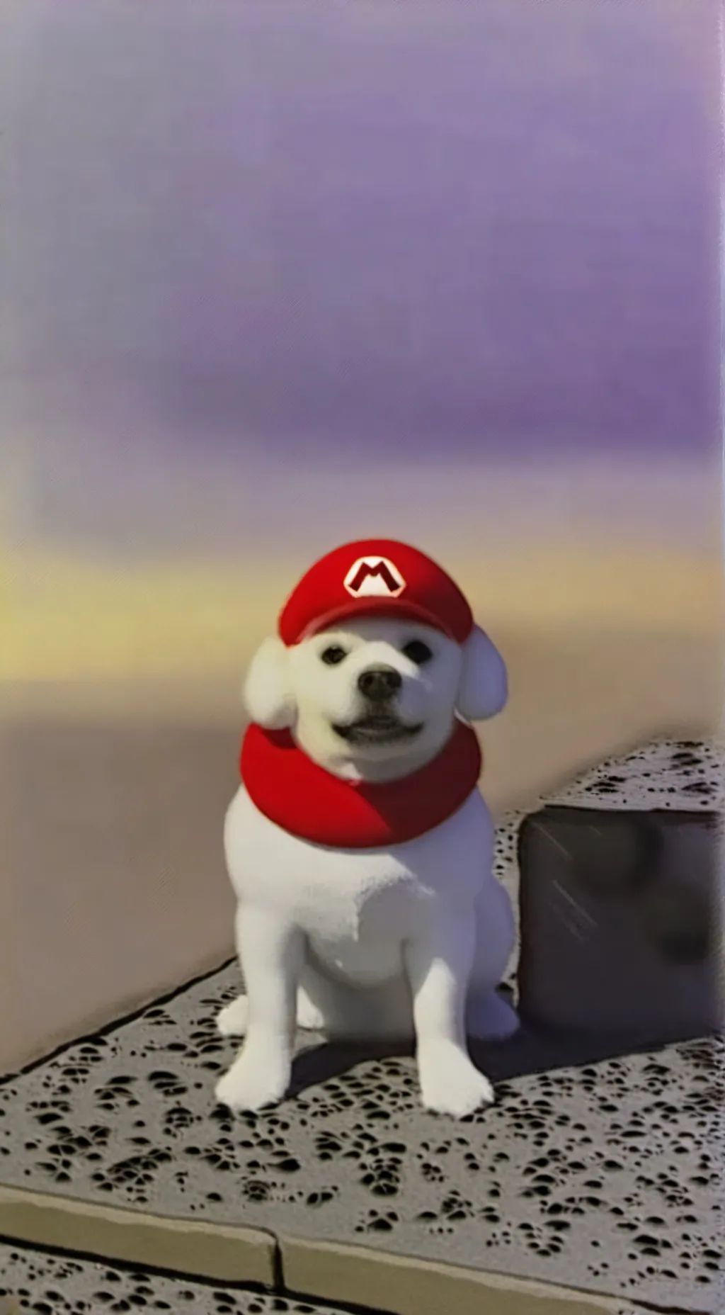ai character: mario but dog background