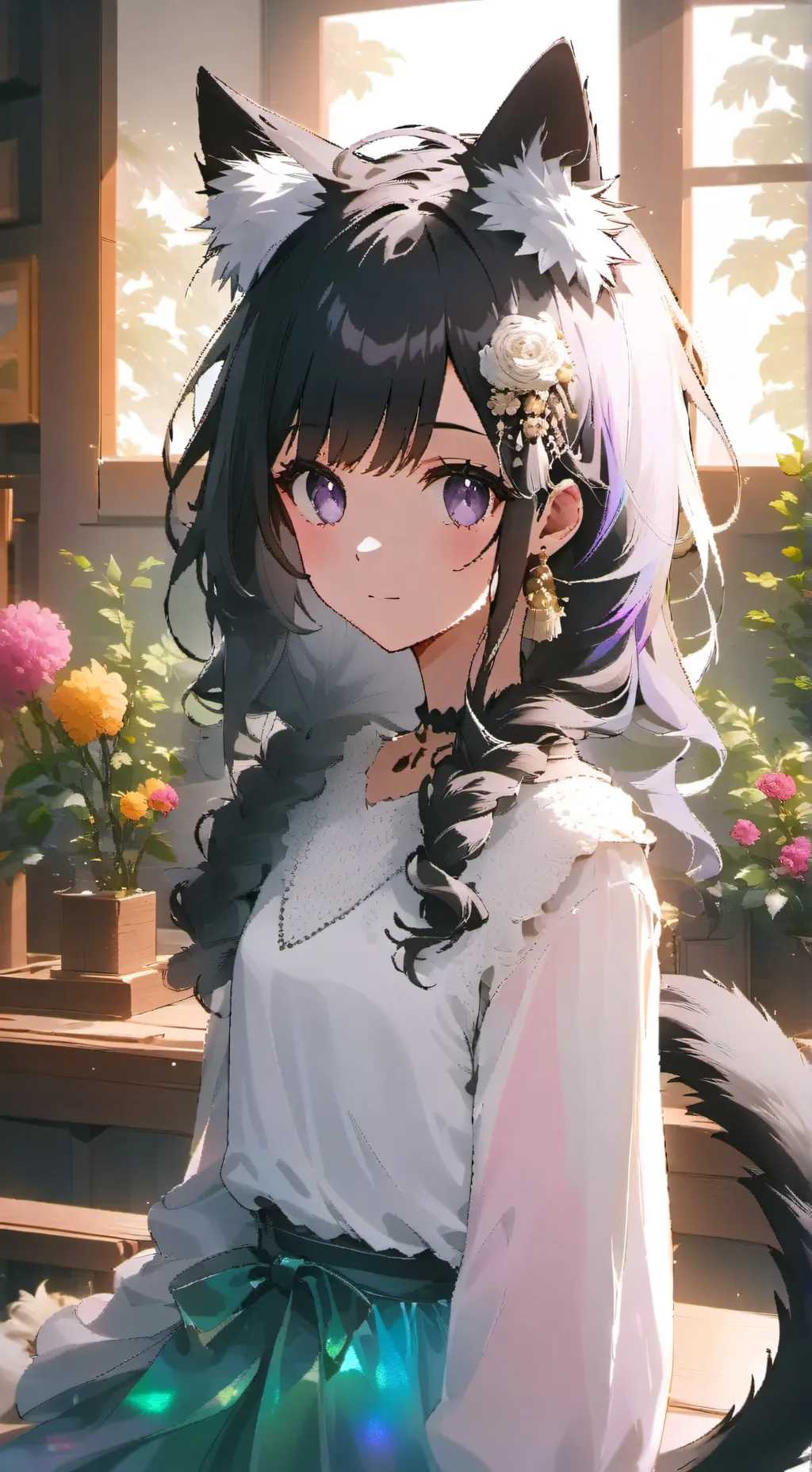 ai character: Iridescent Spirit Furry background