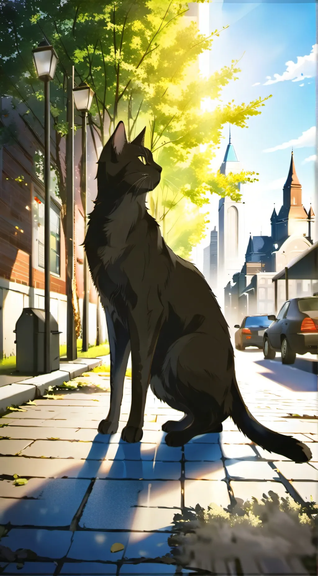 ai character: Black cat background