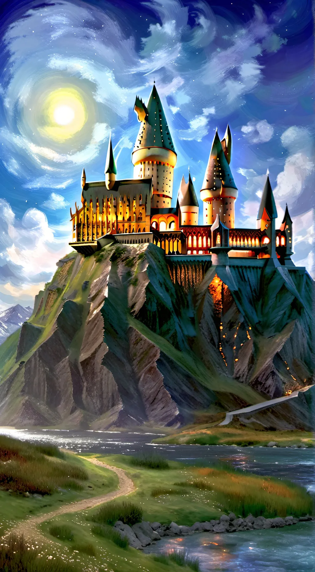 ai character: Hogwarts  background
