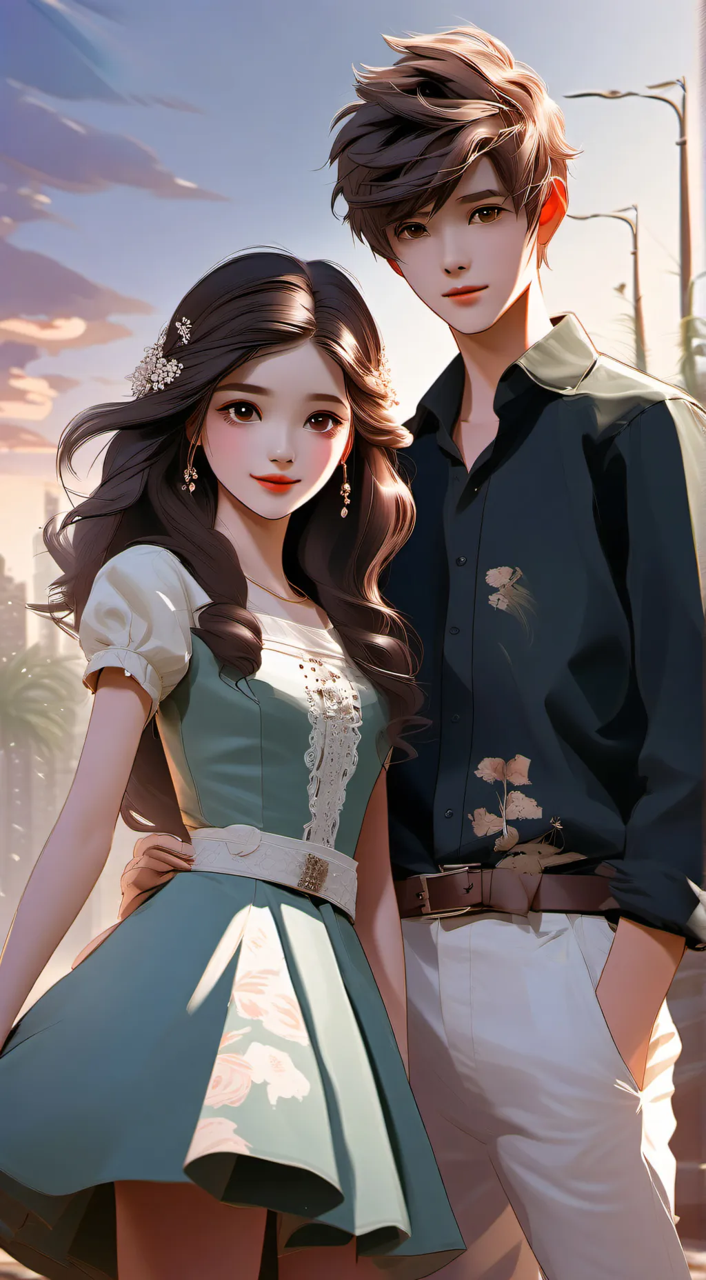 ai character: Asher and Amber background