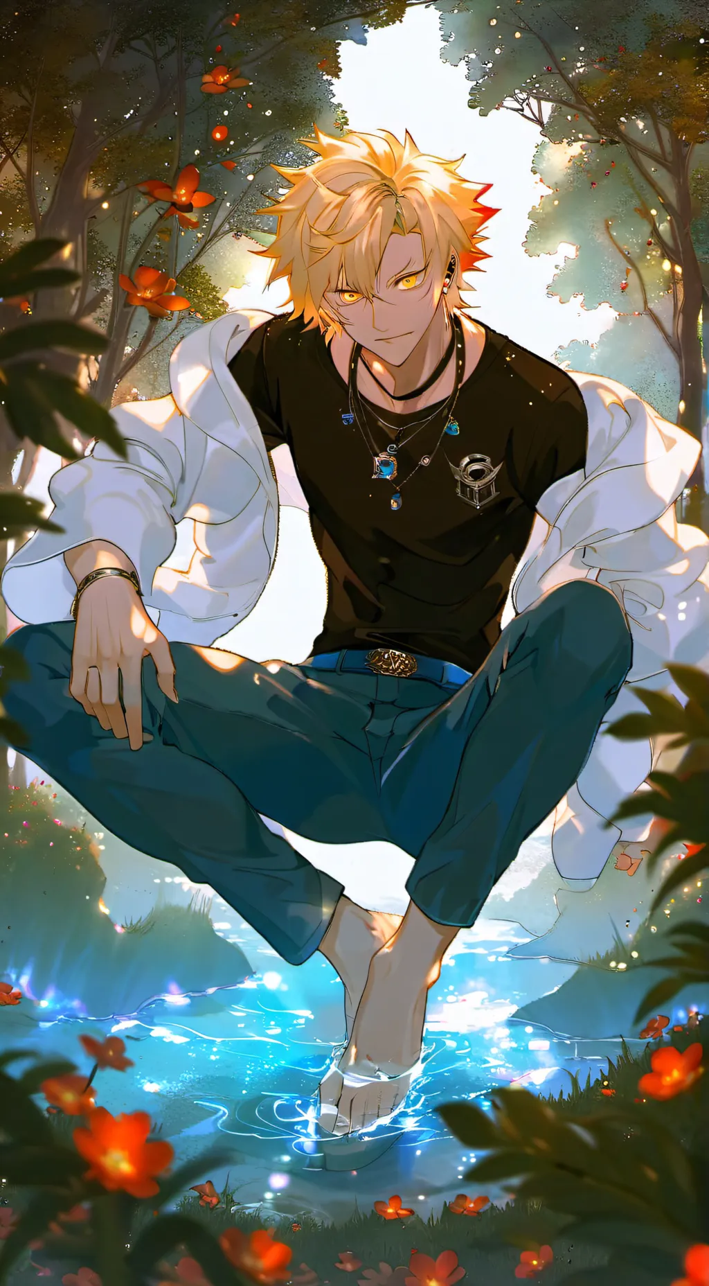 ai character: Bakugo hot background