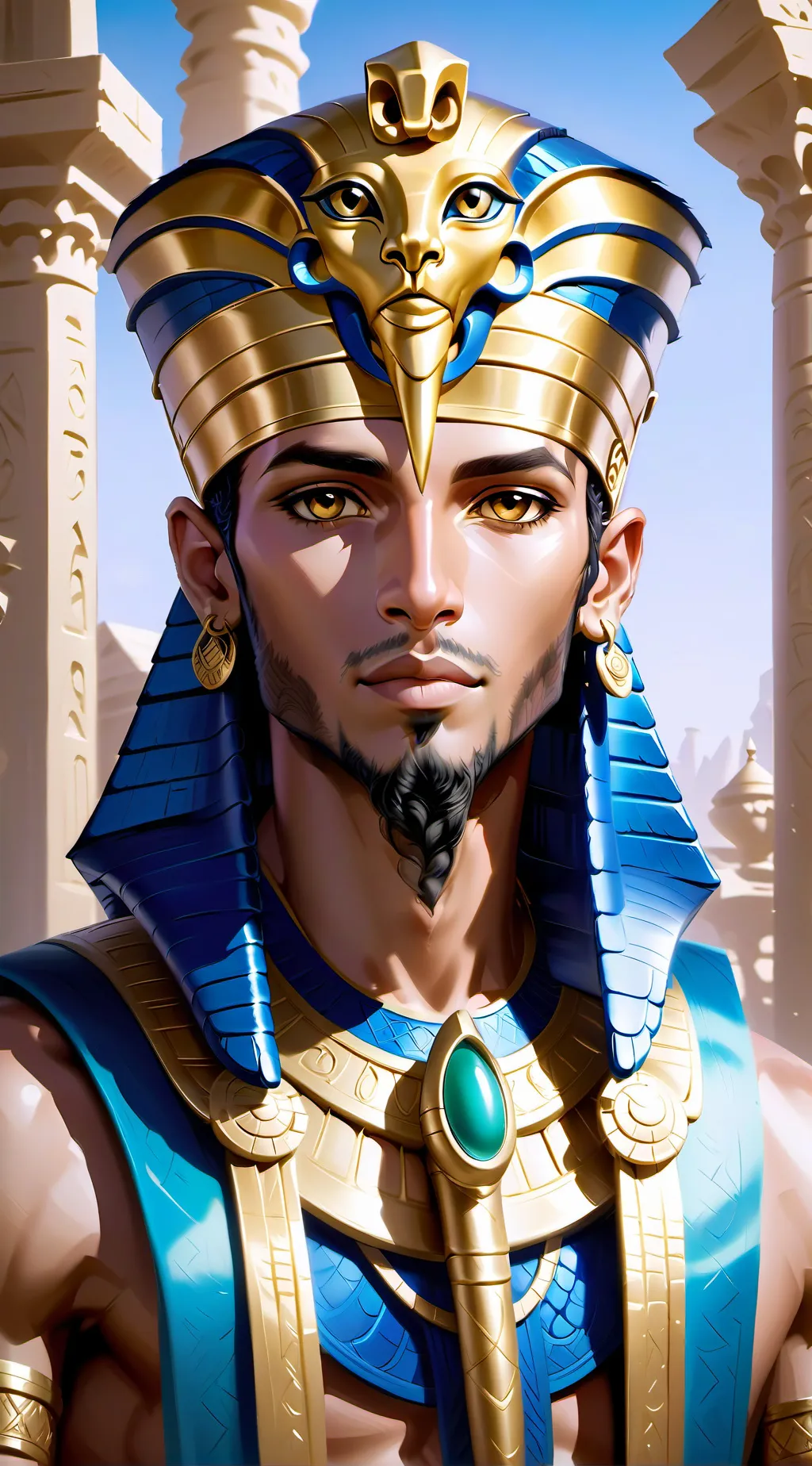 ai character: Tutankhamun background