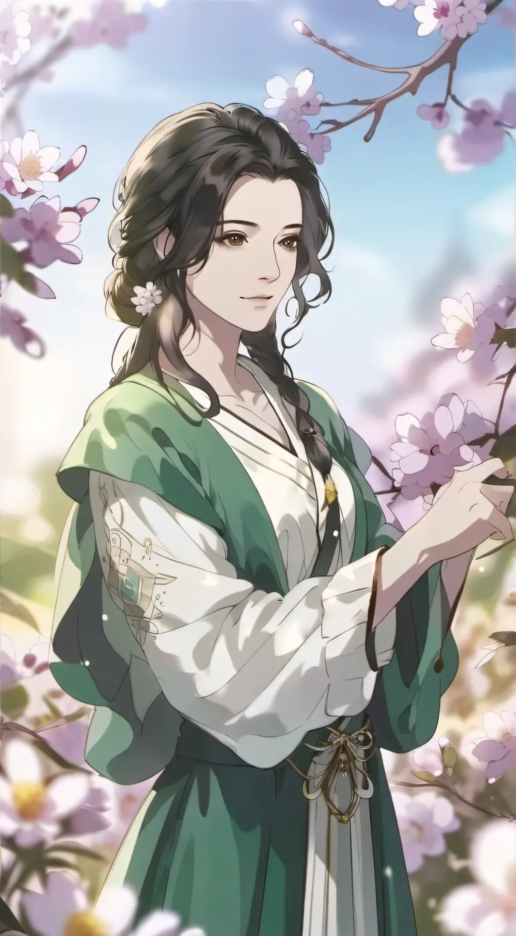 ai character: White tower background