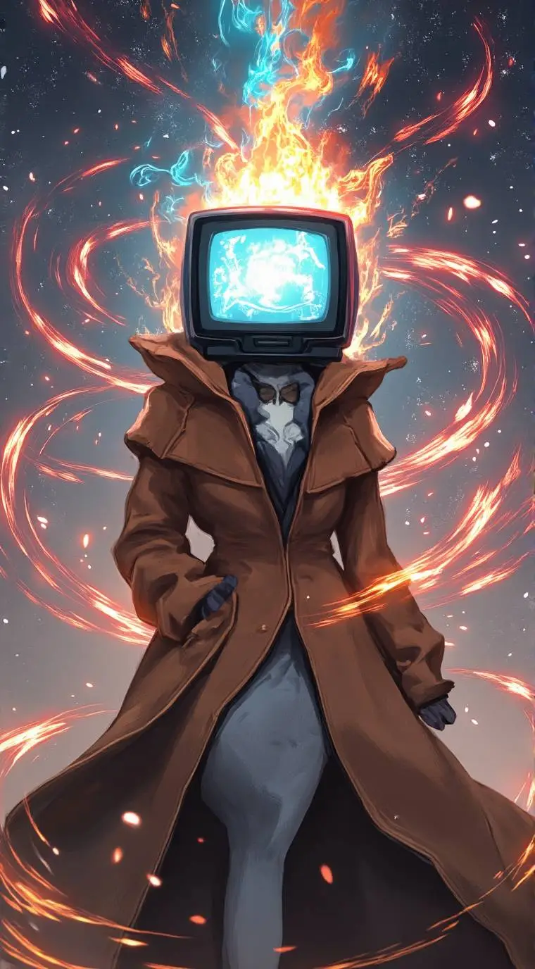 ai character: tv woman background