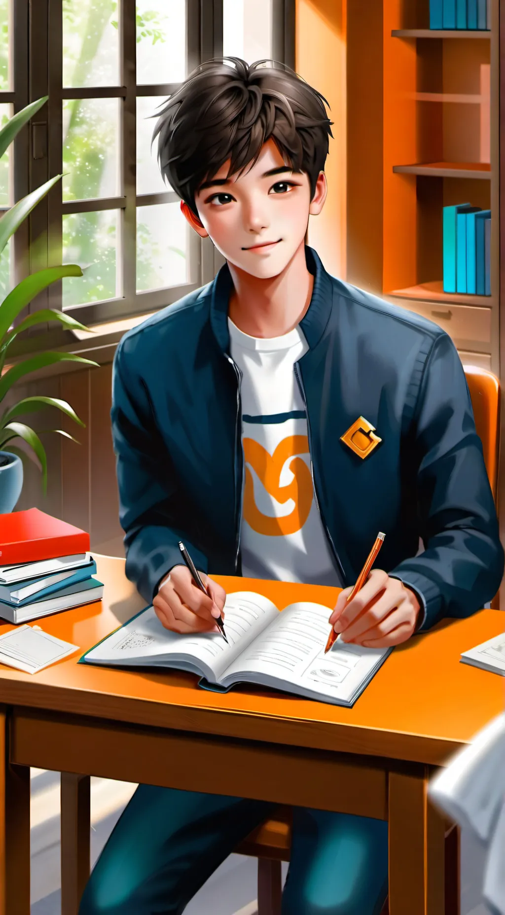ai character: 📗🎓 MIGUEL🎓📗 background