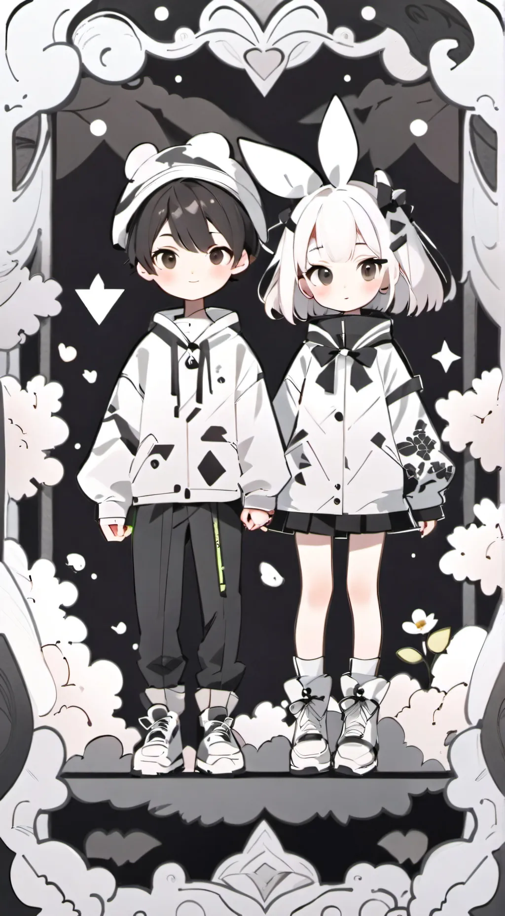 ai character: white x nightmare background