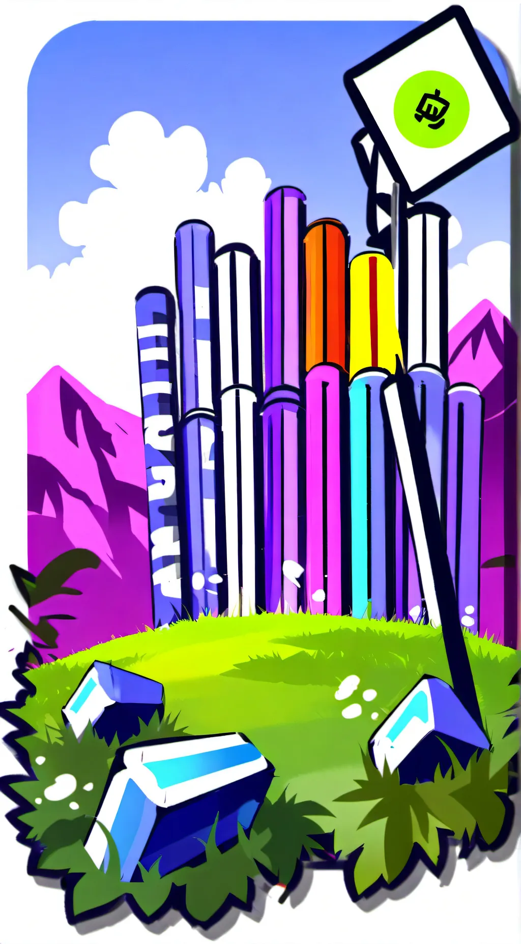 ai character: find the markers! background