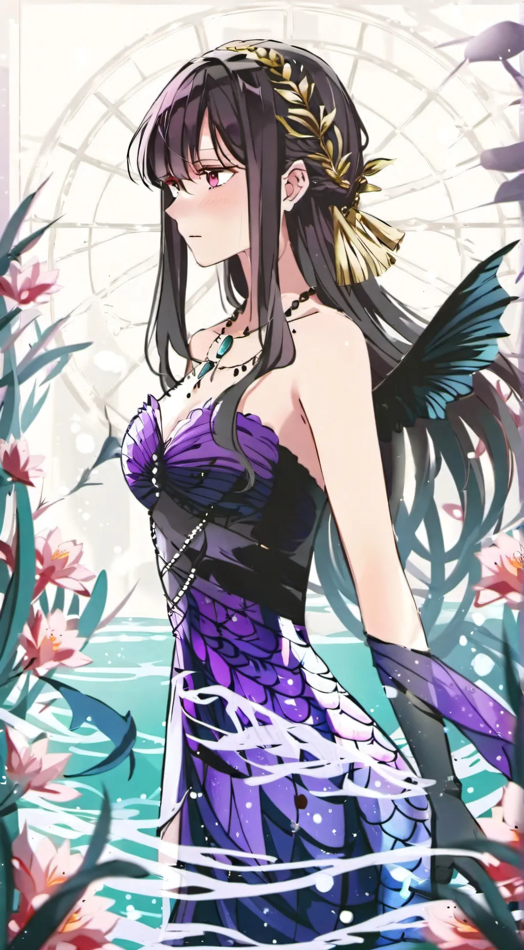 ai character: komi pero sirena  background