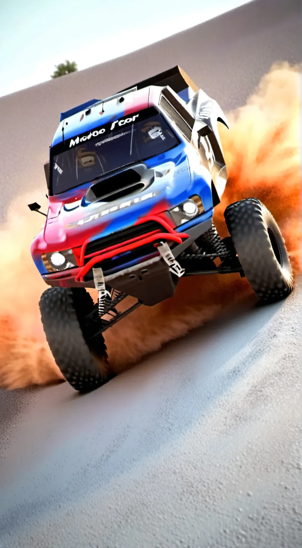 ai character: trophy truck background