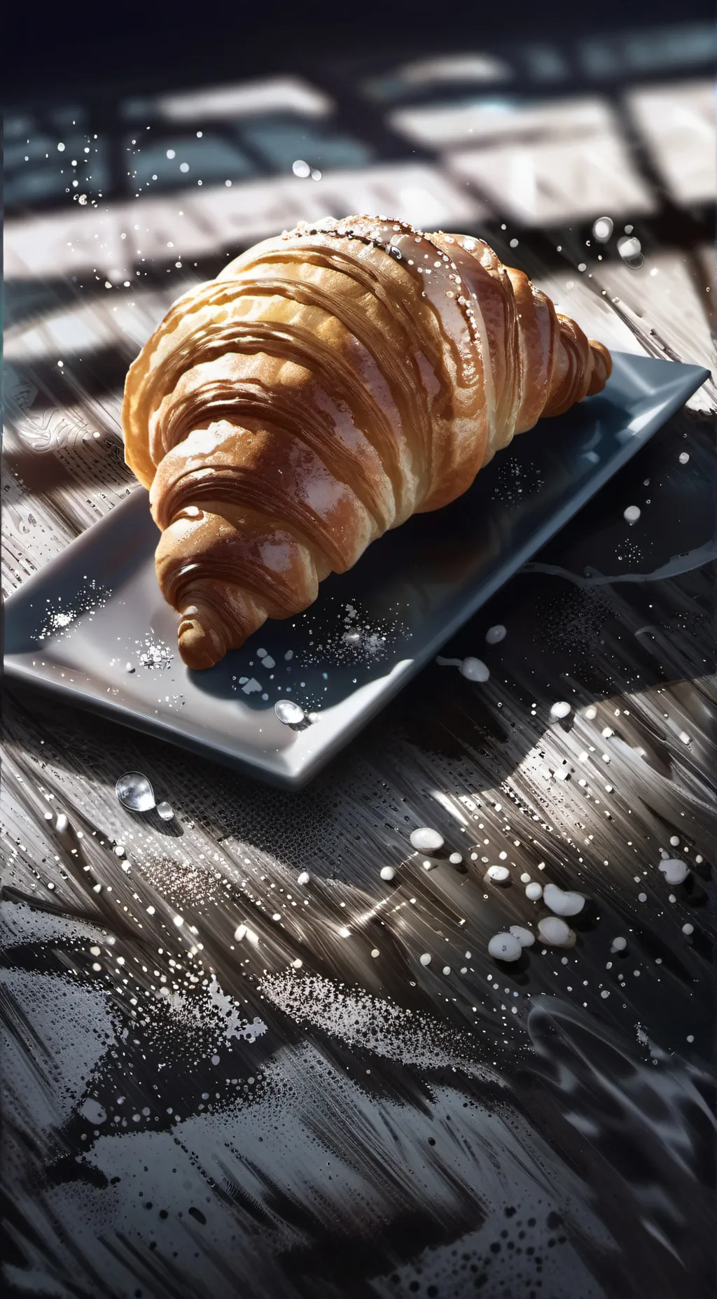 ai character: Croissant background
