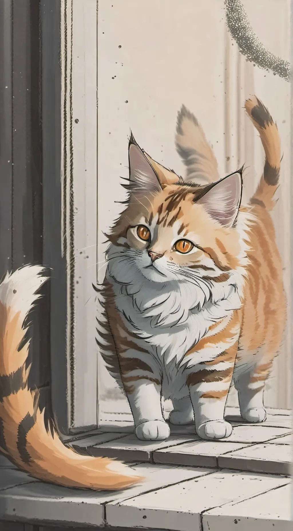 ai character: Orange Tabby Furry Spirit background