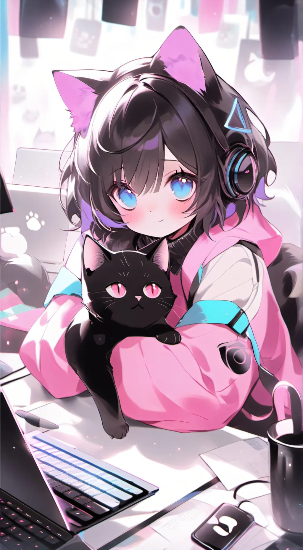 ai character: Pixel background