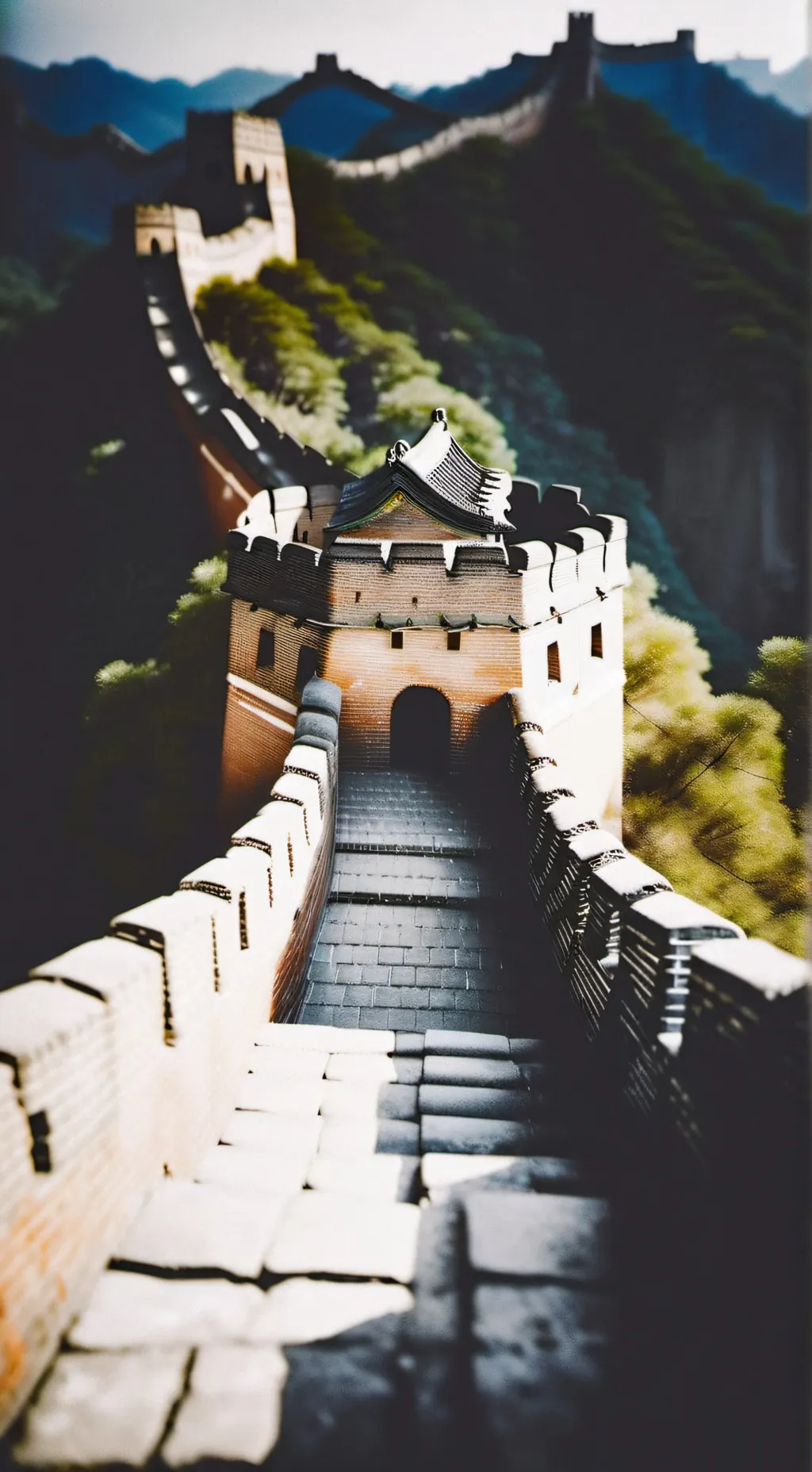 ai character: Grat wall of China background