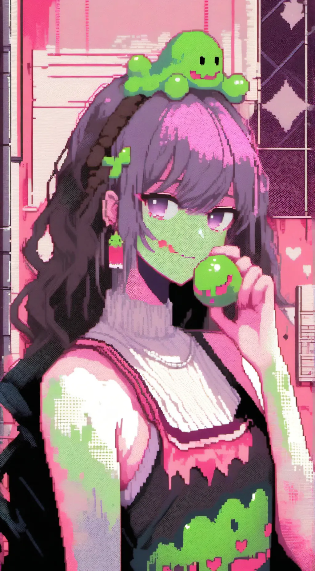 ai character: Slime girl  background