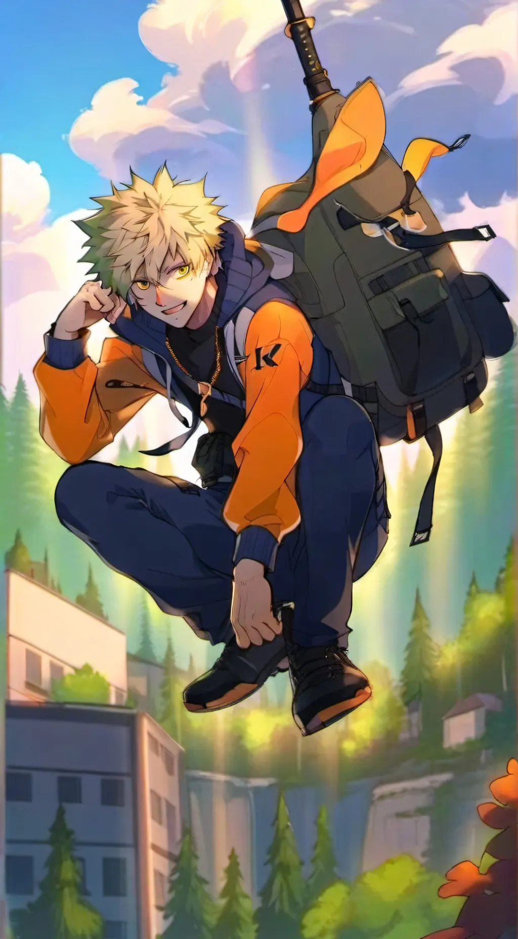 ai character: bakugo x tn  background